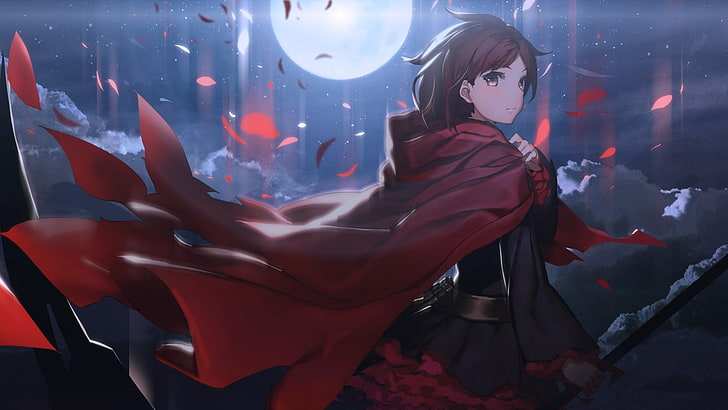 female anime character digital wallpaper, RWBY, Ruby Rose (character)