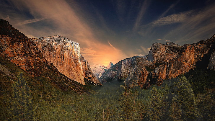 cliff rocks, photography, landscape, Yosemite National Park, scenics - nature, HD wallpaper