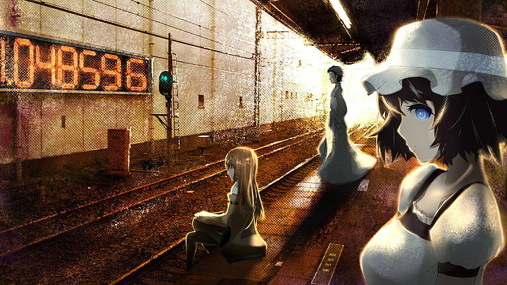 Steins;Gate, anime, Okabe Rintarou, Shiina Mayuri , Makise Kurisu, HD wallpaper