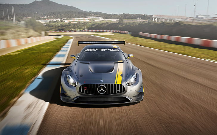 Mercedes AMG GT3 2015, gray mercedes benz racing car, best, hd, HD wallpaper