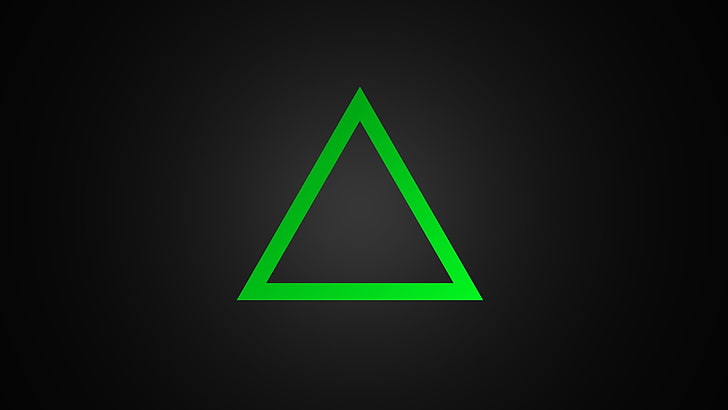 minimalism, green, triangle, green color, sign, communication, HD wallpaper