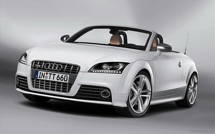 Audi TTS Roadster, white audi tt convertible, cars, HD wallpaper