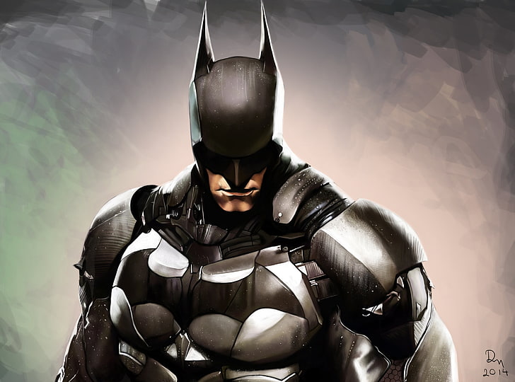 DC Comics Batman painting, Batman: Arkham Knight, helmet, one person