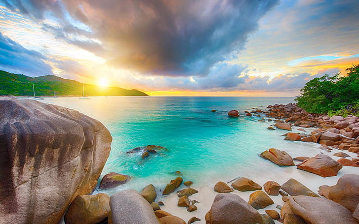 Anse Lazio Beach On The Island Of Praslin Seychelles On The Northeastern Part Of Madagascar In The Middle Of The Indian Ocean 1920×1200, HD wallpaper