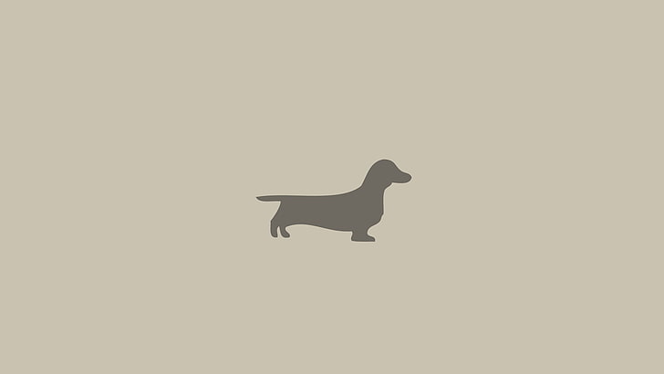 dachshund logo, dog, artwork, animals, minimalism, animal themes, HD wallpaper