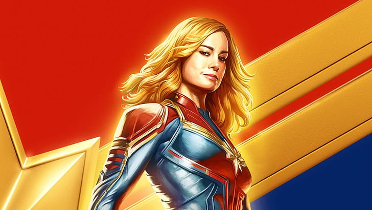 Movie, Captain Marvel, Blonde, Brie Larson, Marvel Comics, HD wallpaper