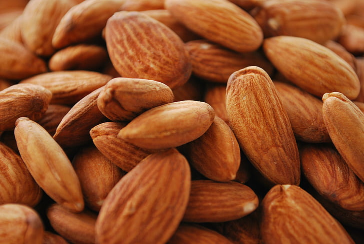 Pecan nuts, almonds, almonds, nikon  d60, f/3.5, 6G, VR, bangalore, HD wallpaper