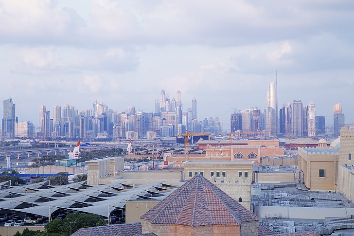Dubai, cityscape, skyscraper, metropolis, building exterior, HD wallpaper