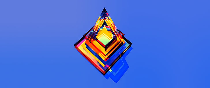 untitled, Justin Maller, abstract, Facets, blue, multi colored, HD wallpaper