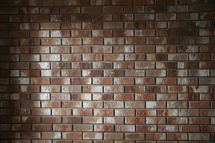 brown brick wall, background, texture, backgrounds, cement, wall - Building Feature