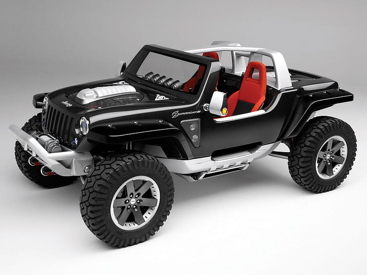 Hd Wallpaper Jeep Hurricane Concept Black Jeep Wrangler Ride On Toy Offroad Wallpaper Flare