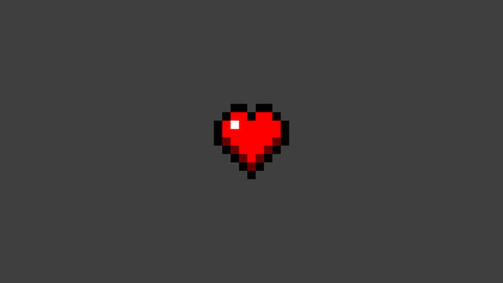 pixel art, pixels, heart, life, HD wallpaper