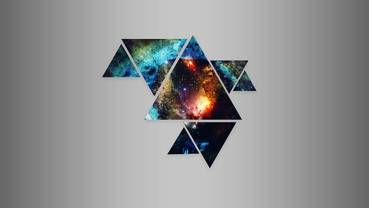 abstract, triangle, space, simple background, HD wallpaper