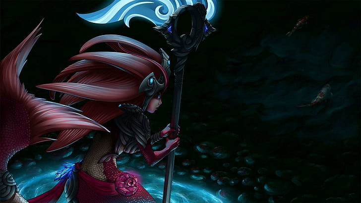 Nami - League of Legends, red hair anime character, games, 1920x1080