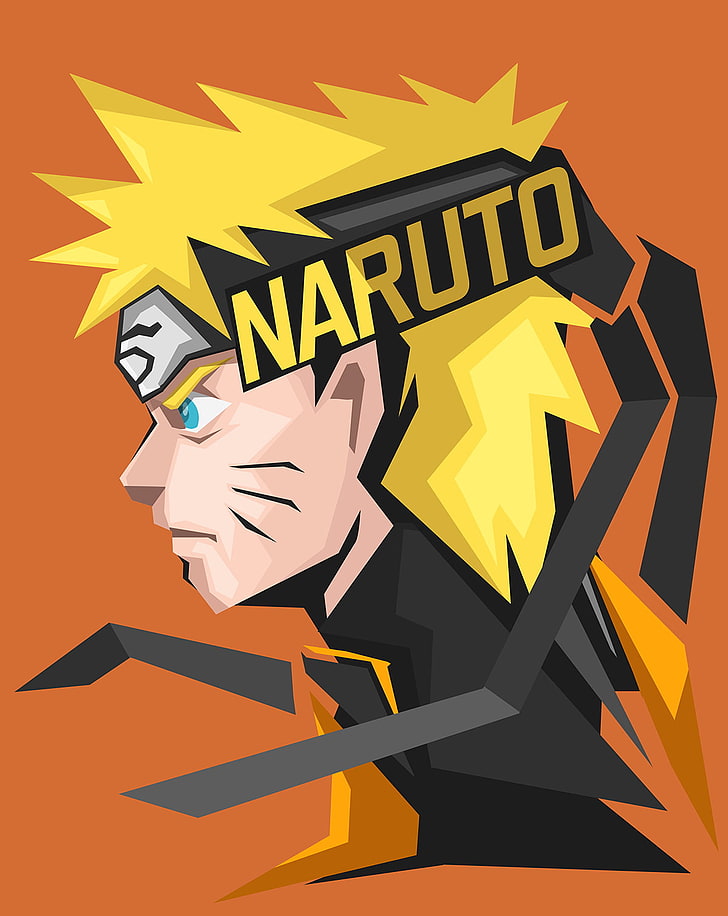 Uzumaki Naruto digital wallpaper, anime, orange background, yellow