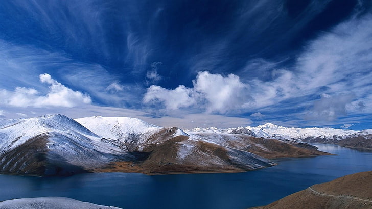 nature, sky, wilderness, mountain, cloud, mount scenery, lake, HD wallpaper