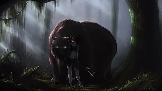 HD wallpaper: creature, creepy, drawing, forest, warrior, mammal, one animal  | Wallpaper Flare