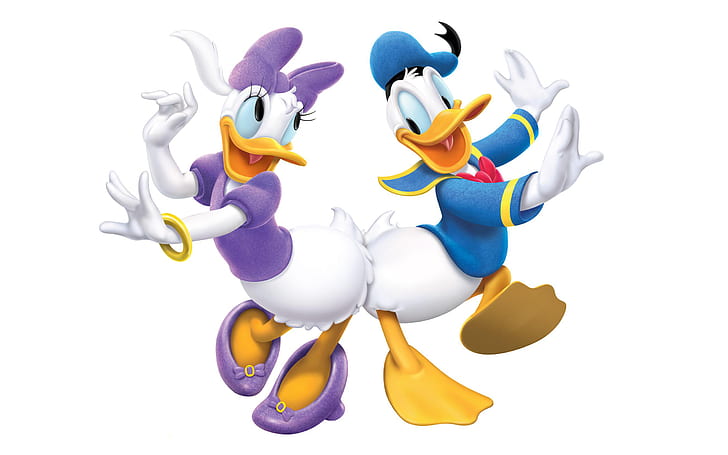 Dancing Donald Duck With Daisy Duck Character Characters From Walt Disney Desktop Wallpaper Hd 2560×1600