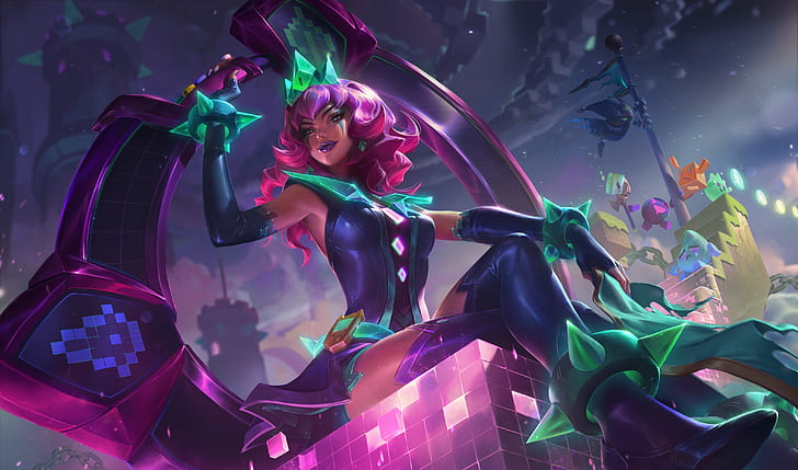Qiyana, League of Legends, arcade, video game characters, video game girls, HD wallpaper