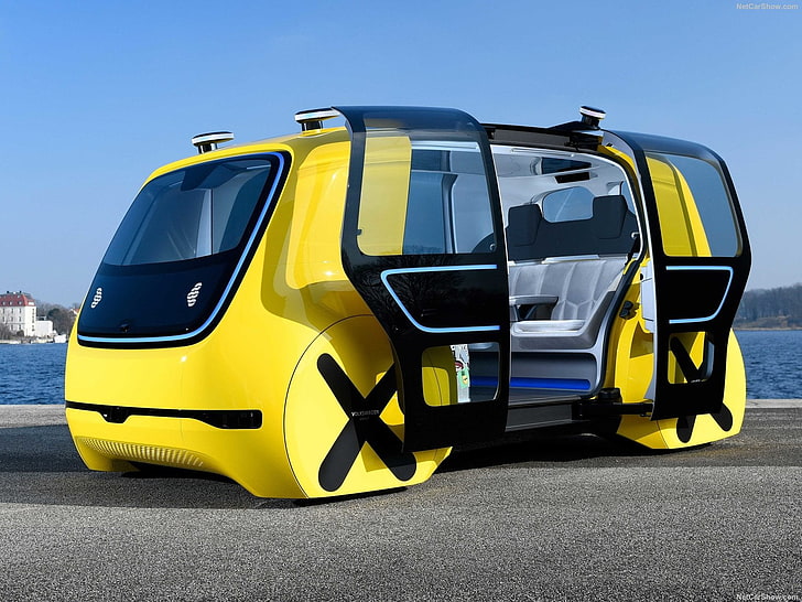 2018 Volkswagen Sedric School Bus Concept, transport, yellow, HD wallpaper