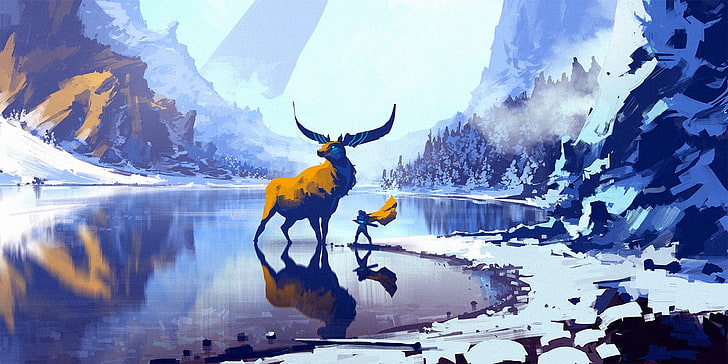 brown animal illustration, Anton Fadeev, concept art, artwork, HD wallpaper