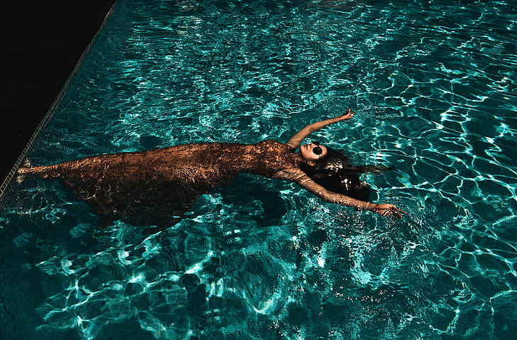 Summer Pool Party, black sunglasses, Girls, Woman, Water, Female, HD wallpaper
