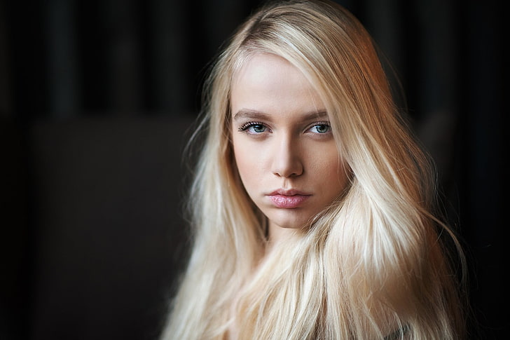 women, Maria Popova, blonde, portrait, face, blond hair, beauty, HD wallpaper