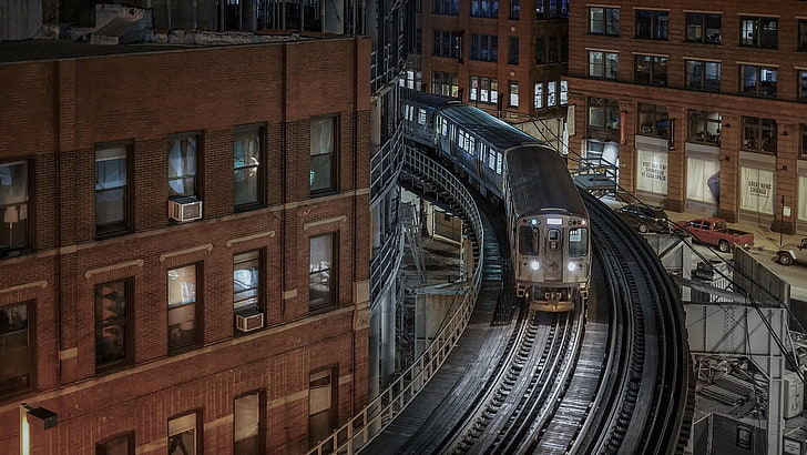 track, chicago, landmark, urban area, transport, building, rail transport
