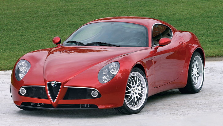 red coupe, Alfa Romeo, car, red cars, vehicle, motor vehicle, HD wallpaper