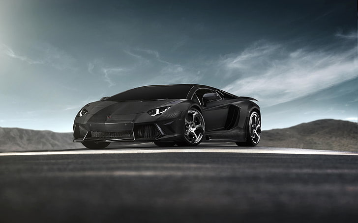 black Lamborghini Aventador, Project cars, mode of transportation, HD wallpaper
