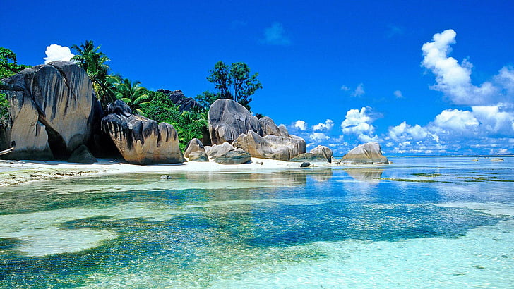 HD wallpaper: nature, turquoise, water, sea, travel, beach, sky ...