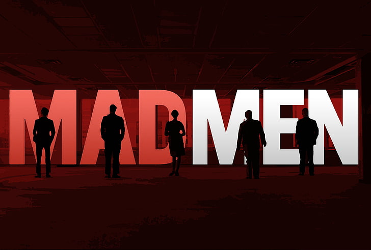black and white Love text, Mad Men, silhouette, TV, typography, HD wallpaper