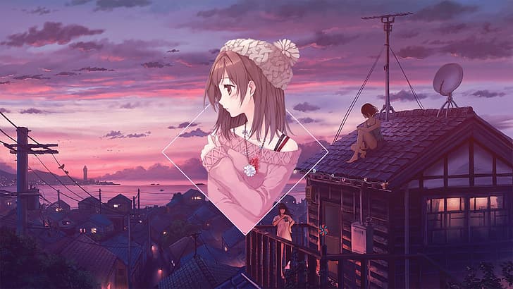 HD wallpaper: Anime, anime girls, anime landscape, afternoon, digital art |  Wallpaper Flare