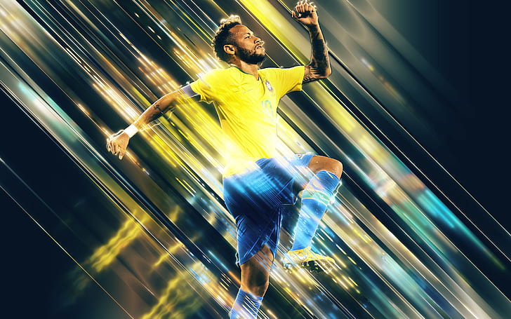 Download wallpapers Neymar Jr, art, 4k, Brazil national football team, blue  and yellow splashes of paint, grunge art, Brazilian footballer, creative  art, Brazil…
