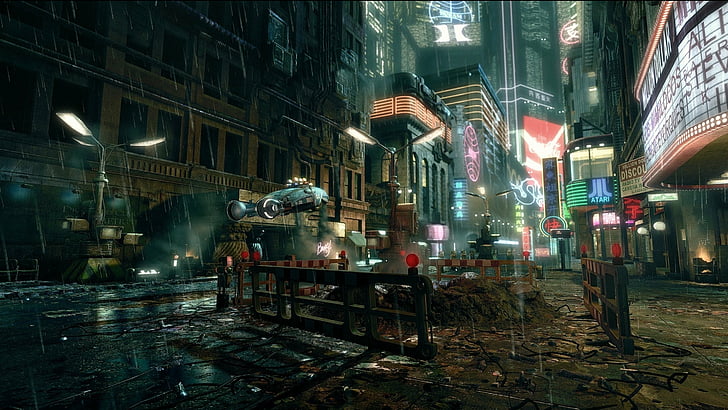 2077, action, art, artwork, cities, city, cyberpunk, cyborg, HD wallpaper