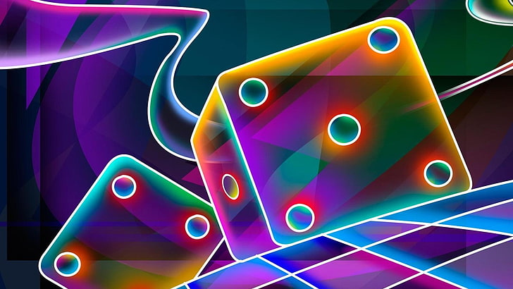 dice, colorful, multi colored, abstract, backgrounds, pattern