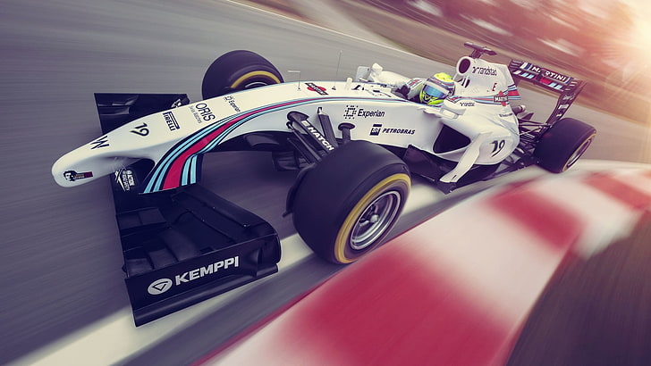 white race car, Formula 1, mode of transportation, competition, HD wallpaper