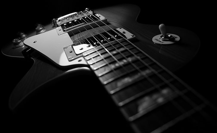 Black Guitar, electric guitar, Music, musical instrument, string instrument