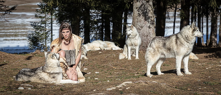 Maÿ Leyvraz, 500px, fantasy girl, animals, women outdoors, HD wallpaper
