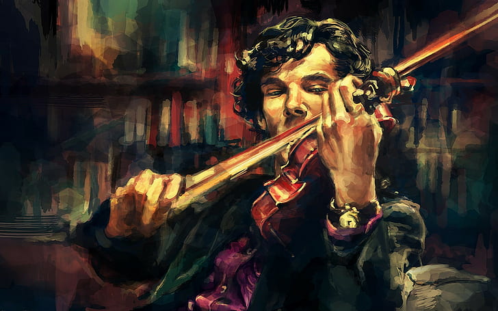 Sherlock, alicexz, Sherlock Holmes, Benedict Cumberbatch, anime, HD wallpaper