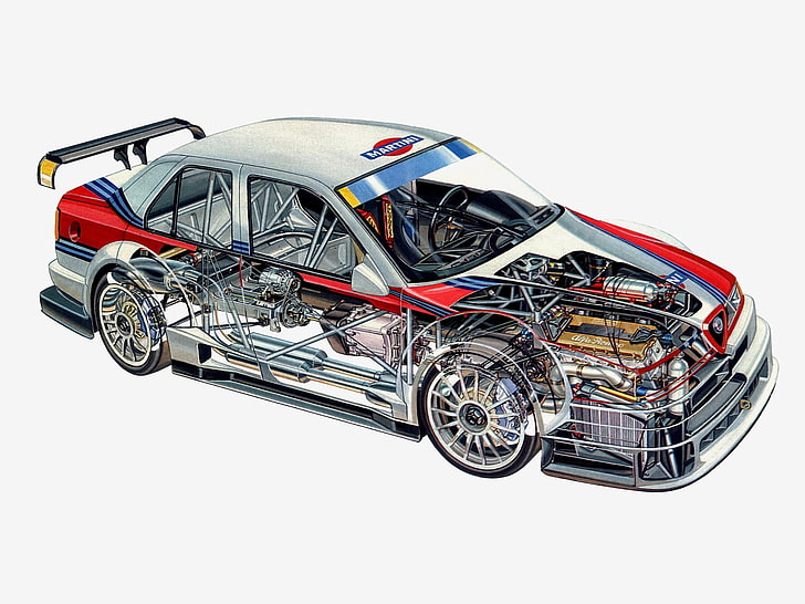 155, 1995, alfa, cutaway, dtm, engine, interior, race, racing, HD wallpaper