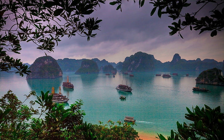 Photography, Hạ Long Bay, Blue, Boat, Earth, Ha Long Bay, HD wallpaper