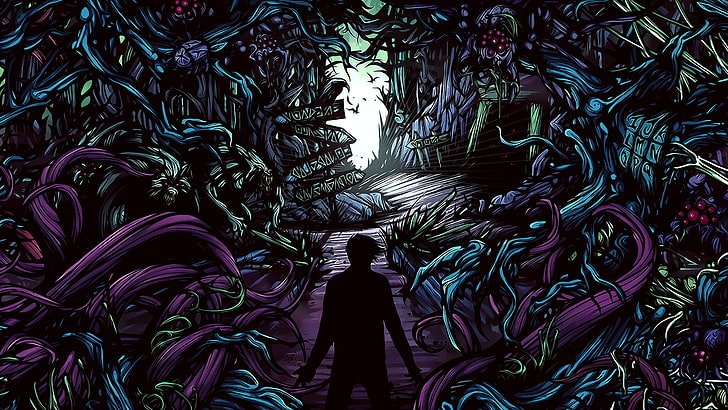 silhouette of man entering dungeon wallpaper, music, A Day to Remember