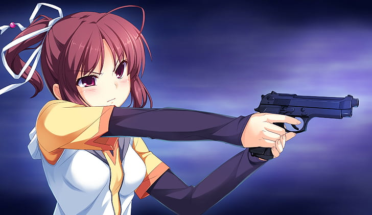 Beretta M9, Machine Gun, SINCLIENT, Visual Novel, Yanase Mai, HD wallpaper