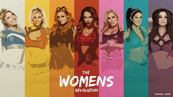 Alexa Bliss, Bayley, Becky Lynch, Charlotte Flair, Natalya Neidhart, HD wallpaper
