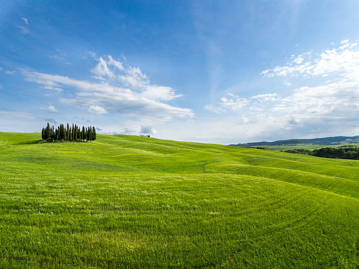 landscape photography of a green field, San Quirico, Finally
