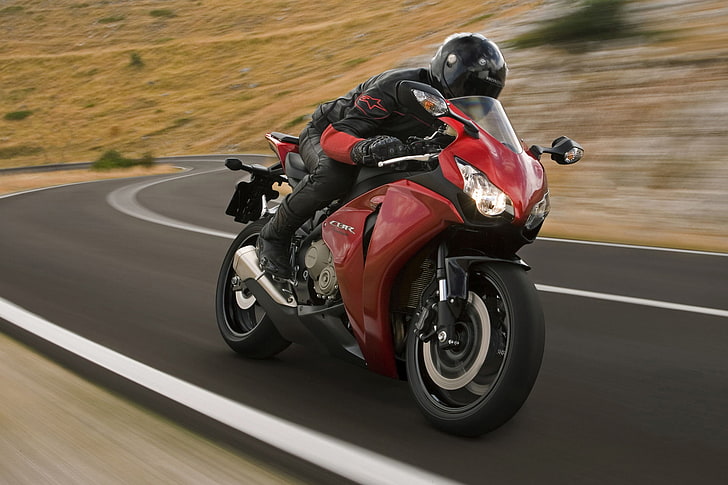 Honda CBR1000RR Fireblade, red sports bike, Motorcycles, road, HD wallpaper
