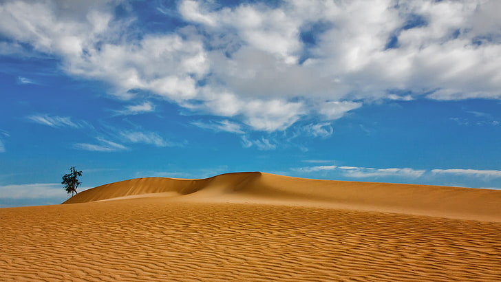 desert, landscape, dune, sand, clouds, Canary Islands, scenics - nature, HD wallpaper