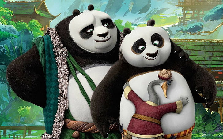 Kung Fu Panda 3, Po family, HD wallpaper