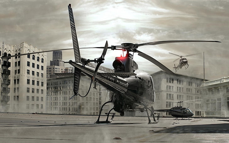 helicopters, architecture, building exterior, built structure, HD wallpaper